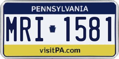 PA license plate MRI1581