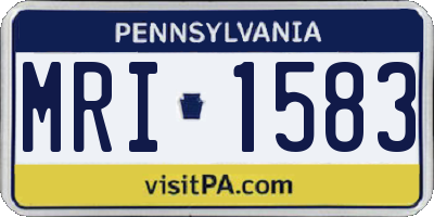 PA license plate MRI1583