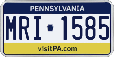 PA license plate MRI1585