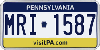 PA license plate MRI1587