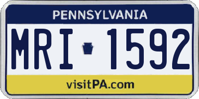 PA license plate MRI1592