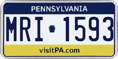 PA license plate MRI1593