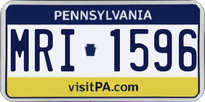 PA license plate MRI1596