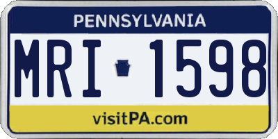 PA license plate MRI1598