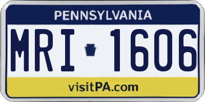 PA license plate MRI1606