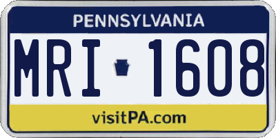 PA license plate MRI1608