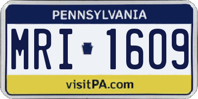 PA license plate MRI1609