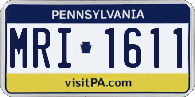 PA license plate MRI1611