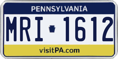 PA license plate MRI1612