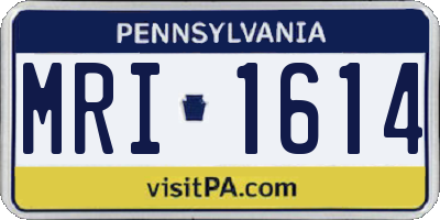 PA license plate MRI1614