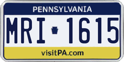 PA license plate MRI1615