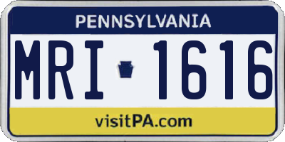 PA license plate MRI1616