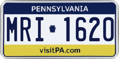 PA license plate MRI1620