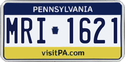 PA license plate MRI1621