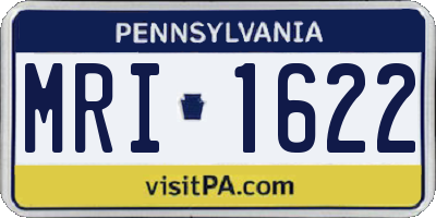PA license plate MRI1622