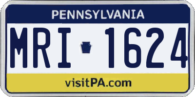 PA license plate MRI1624