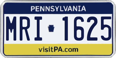 PA license plate MRI1625