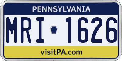 PA license plate MRI1626
