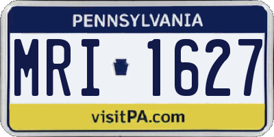 PA license plate MRI1627