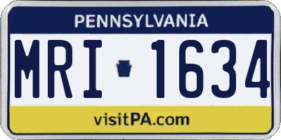 PA license plate MRI1634