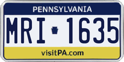 PA license plate MRI1635