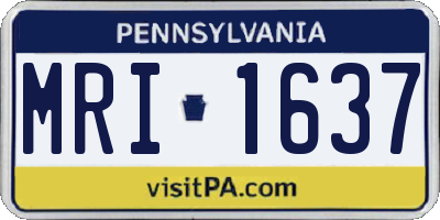 PA license plate MRI1637