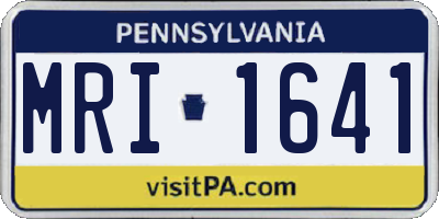 PA license plate MRI1641