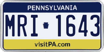 PA license plate MRI1643