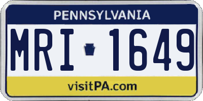 PA license plate MRI1649
