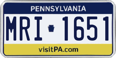 PA license plate MRI1651