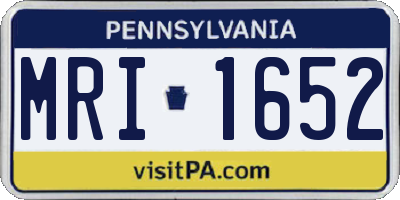PA license plate MRI1652