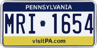 PA license plate MRI1654