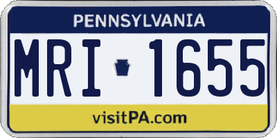 PA license plate MRI1655