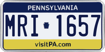 PA license plate MRI1657