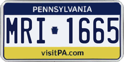 PA license plate MRI1665