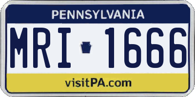 PA license plate MRI1666
