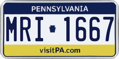 PA license plate MRI1667