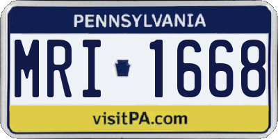PA license plate MRI1668