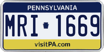 PA license plate MRI1669