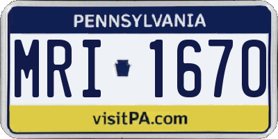 PA license plate MRI1670