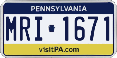 PA license plate MRI1671