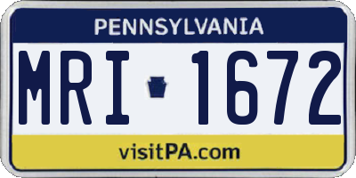 PA license plate MRI1672