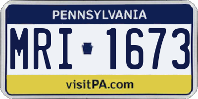 PA license plate MRI1673