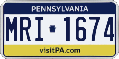 PA license plate MRI1674
