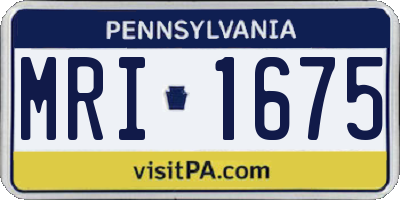 PA license plate MRI1675