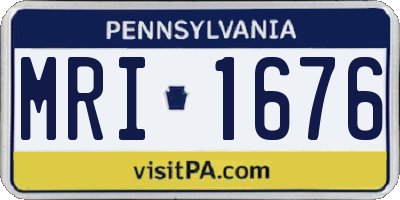 PA license plate MRI1676