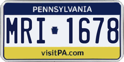 PA license plate MRI1678