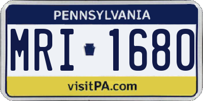 PA license plate MRI1680