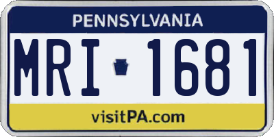 PA license plate MRI1681