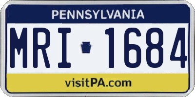 PA license plate MRI1684